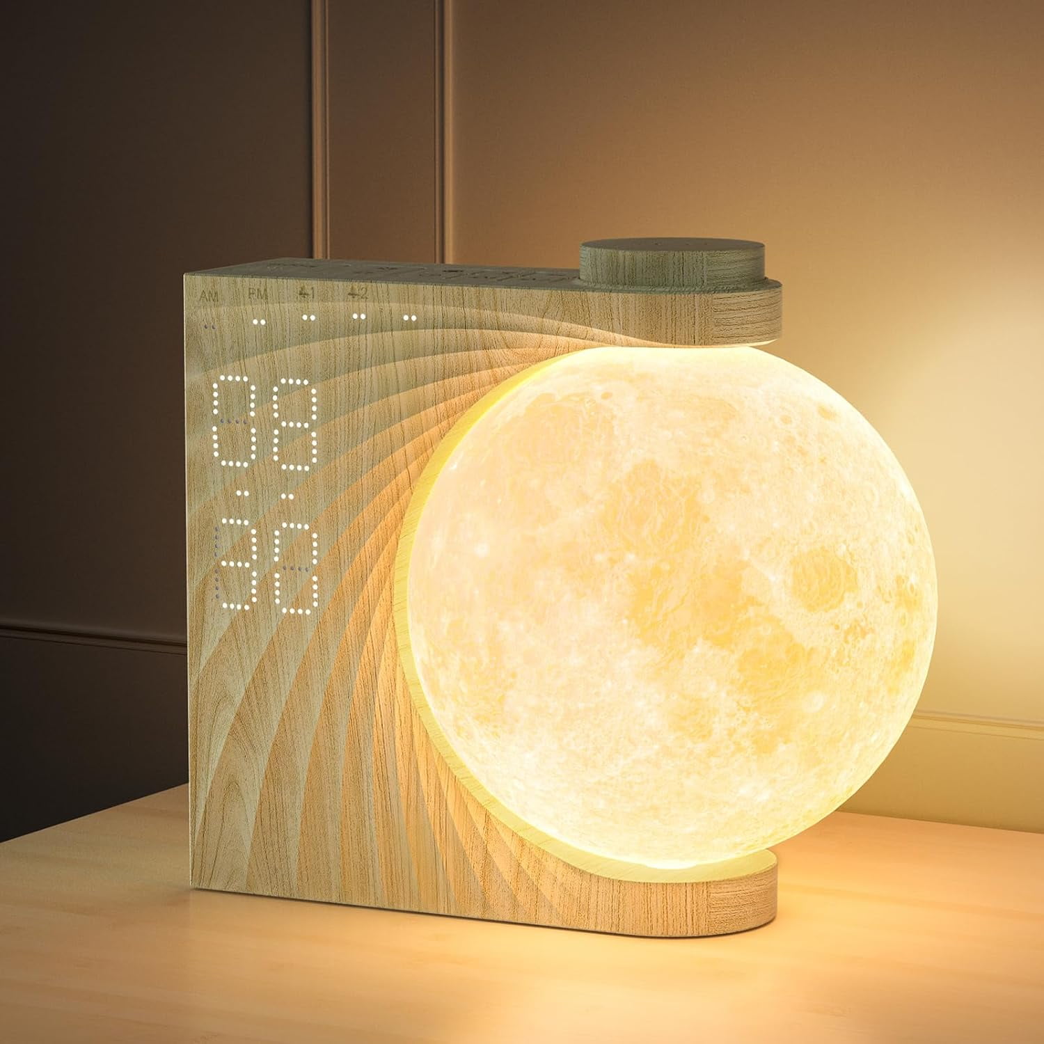 Rotating Moonlight Sunrise Alarm Clock Sound Machine