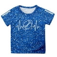thumbnail image 4 of Shirts Girls Heartbeat Sequins Cartoon Print T Shirt Casual Short Sleeve Tee Soft Fashion Girls' Tops, Tees & Blouses Blue 110, 4 of 4
