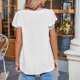 thumbnail image 3 of Wlynlyn Womens Tops Dressy Casual Ruffle Short Sleeve Blouses Dotted V Neck T Shirts Loose Office Work Top, 3 of 3