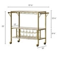 thumbnail image 4 of South Shore Maliza Bar Cart Faux Marble and Gold, 4 of 6