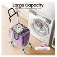 thumbnail image 2 of Portable Shopping Cart, Heavy-Duty Stair Climbing Cart with Wheels and Removable Waterproof Bag, Folding Grocery Carts on Wheels for Stairs, Foldable Storage Carts with Large Basket, 2 of 9