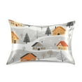 thumbnail image 7 of Yayeee Pillowcase Standard Size Set of 2 Satin Wrinkle Resistant Pillow Case, Orange Snow Houses, 7 of 7