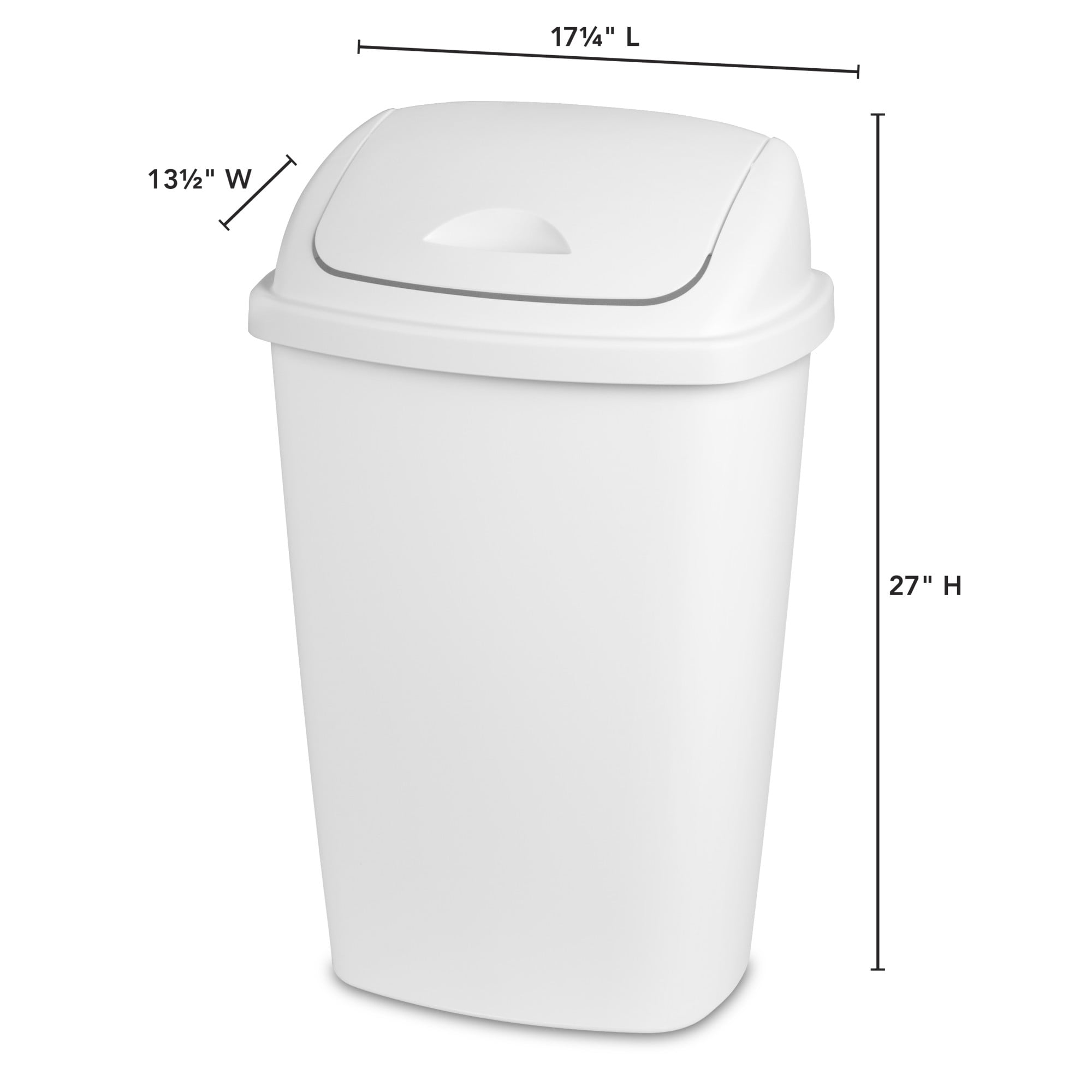 Swing Top Trash Can - White (4 Pack) 2.5 Gal, 9 Gal, 13 Gal – Superio