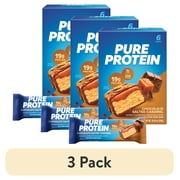 (3 pack) Pure Protein Bars, Chocolate Salted Caramel, 19g Protein, Gluten Free, 1.76 oz, 6 Ct