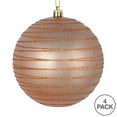 thumbnail image 2 of Vickerman 4.75" Rose Gold Candy Finish Ball Ornament with Glitter Lines, 4 per Bag, 2 of 2