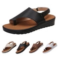 thumbnail image 4 of XIMIN Women's Comfortable Cork Footbed Arch Support Platform Wedge Chunky Heels Sandals with Toe Ring Buckle Strap Casual Dressy Thong Walking Beach Flat Sandals, 4 of 8
