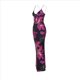thumbnail image 1 of Conjunto de Falda Larga con Estampado Floral y Top Halter Trajes para Salir para Mujer Negro S, 1 of 10