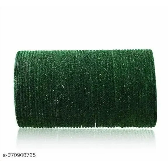 Handmade Dark Green Color 36 PCS Velvet Metal bangle bracelet For Girls Made In India High Quality Metal Bangles Set For Girls And Women