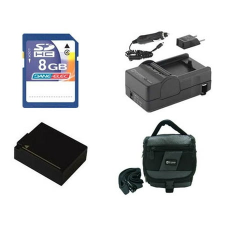 Panasonic Lumix FZ200 Digital Camera Accessory Kit includes: SDDMWBLC12 Battery, SDM-1537 Charger, SDC-27 Case, KSD48GB Memory