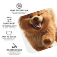 thumbnail image 3 of Zufioo Happy Fluffy Running Dog Print Leather Coaster Set, Decorative PVC Coasters 4-pack - Scald and Stain-resistant, Suitable for Home, Cafes, Restaurants-Square, 3 of 6