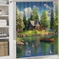 thumbnail image 6 of Fenyluxe Lake House Boat Shower Curtain for Bathroom Decoration with Hooks, Waterproof Polyester Fiber Home Bath Tub Curtain Washable Shower Curtain 36"x72, 6 of 7