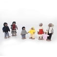 thumbnail image 2 of Casa de muñecas de madera negra Personas 7 figuras familiares Casa de muñecas en miniatura Casa de muñecas de madera Disfraces familiares Personajes Abuelo Abuela Mamá Papá Niño Niña y bebé, 2 of 3
