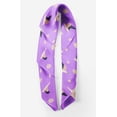 thumbnail image 2 of Bimba Purple Ranunculus & Stork Bird Pure Silk Printed Scarf Dupatta Head Neck Wrap Bandanas For Women 40 x 80 Inches, 2 of 6