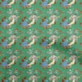 thumbnail image 1 of oneOone Silk Tabby Green Fabric Asian Japanese Floral Craft Projects Decor Fabric Printed By The Yard 42 Inch Wide, 1 of 4