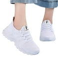 thumbnail image 5 of Daznico Women's Wide Fit Fly Weave Sneakers - Breathable Thick-Sole Tennis Shoes with Shock Absorption,Color:White,Size:8.5, 5 of 8