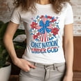 thumbnail image 3 of Faith and Freedom Shirt, USA Cross with Flowers Religious Graphic Tee, Natural, S, 3 of 6