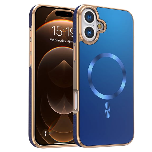 Allytechgroup Phone Case for Apple iPhone 16 Plus, Slim Fit Magnetic Back Cover Compatible with Mag-Safe Shockproof & Anti-Scratch iPhone 16 Plus Case Cover for Women Men,Blue