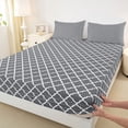 thumbnail image 3 of Homewish Modern Grey Ribbon Twin Sheet Sets, Fashion Buffalo Plaid Twin Fitted Sheet, Teens Kids Boys Girls Flat Sheet, Microfiber Bedroom Decor, 3-Piece, 3 of 7