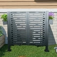 thumbnail image 2 of IMagacFun 4x1.84x4 Air Conditioner Fence Outdoor Privacy Screen Panels Metal Privacy Fence Cover 3-Fence Panels, 2 of 8