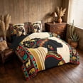 thumbnail image 2 of Manfei African Tribal Aztec King Bedding, Black Girl King Bed in a Bag, Black Red Teal Gold, Black Reversible 7 Pieces, 2 of 6