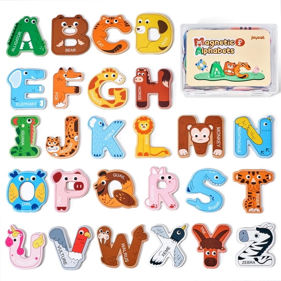 Alphabet Magnets JoyCat de madera gruesa para nevera de niños pequeños