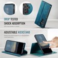 thumbnail image 4 of Allytechgroup for Samsung Galaxy S25 Wallet Case, Magnetic Detachable PU Leather Folio with Card Slots & Cash Pocket Rugged TPU Shockproof Cover Wireless Charging Support for Women Men, Green, 4 of 13