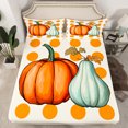 thumbnail image 2 of Homewish Rustic Autumn Pumpkin Bed Sheets,Happy Fall King Sheets,Orange Geometric Circle Sheet Set For Girls Teens,Ultra Soft Home Decor,4pcs, 2 of 7