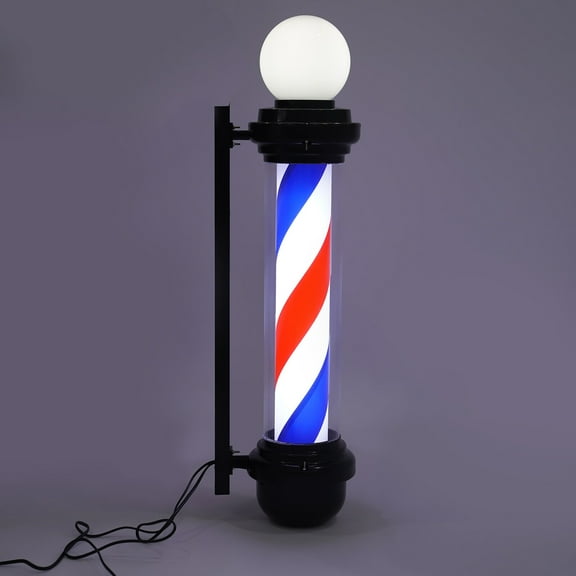 TFCFL Barber Pole LED Light Rotating Stripes Metal Hair Salon Shop Sign Red White Blue