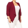 thumbnail image 3 of Plus Size Women's Trendy Style Open Front Solid Cardigan, 3 of 4