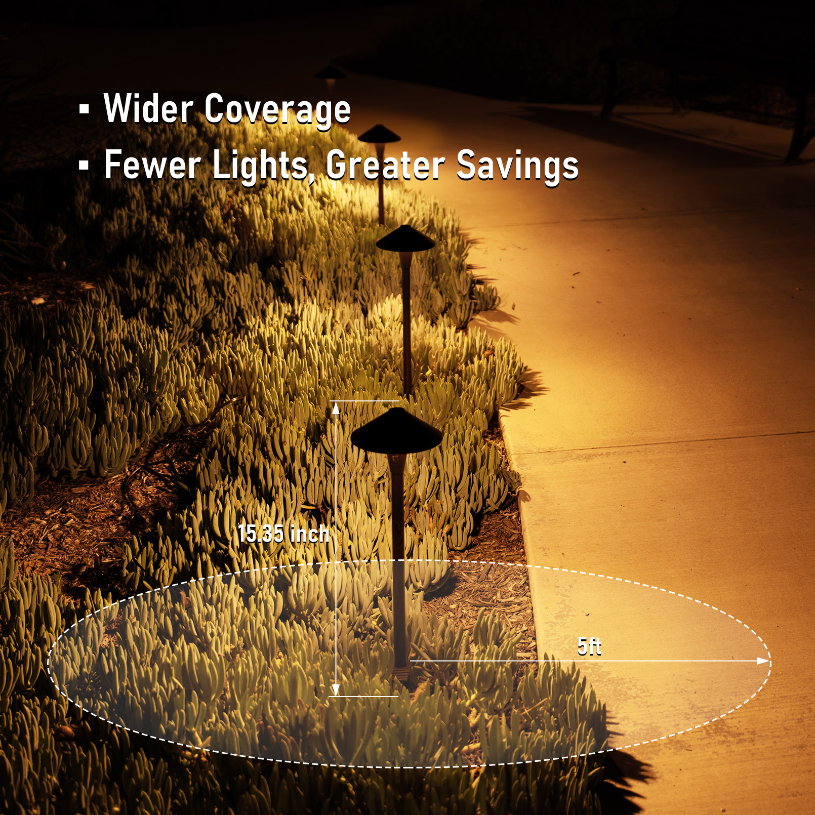12 Pack 5CCT Low Voltage Pathway Lights, LED Landscape Path Light, 5W, 12-24V, IP65 Waterproof