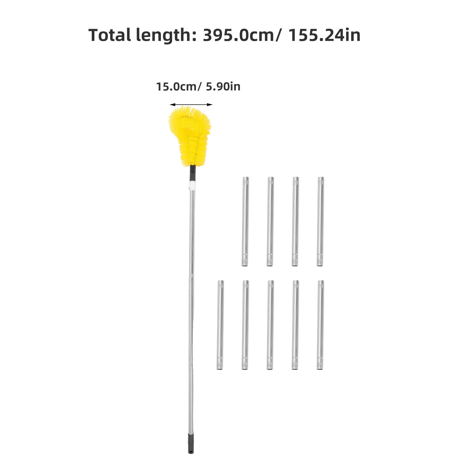 Pretyzoom 1Set Yellow Dryer Vent Cleaner and Chimney Sweep Brush Kit with Sturdy Rods for Home Use