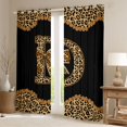 thumbnail image 2 of Erosebridal Brown Initial Alphabet D Blackout Curtains Set of 2 (52x84 Each),Fashion Women Cheetah Print Window Curtains For Girls Kids, 2 of 7