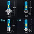 thumbnail image 2 of Faros delanteros para coche y motocicleta H4 P15D BA20D, faros antiniebla integrados de dos colores, faros antiniebla delanteros superbrillantes, 2 of 3