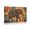 B, variant on XaaKee Tribal Elephant Downward Trunk Canvas Wall Art Prints Animal Wildlife Relaxed Portrait Inner Framed 18*12Inch