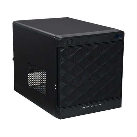 UPC: 0827955017033 | IN WIN IW-MS04-01-S265 Black 0.8 mm SGCC Mini ITX (M/B cooler maximum 65mm) Tower Mini 4 Bay Server Tower with 265Watts 80+ bronze Flex ATX power supply