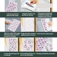 thumbnail image 3 of Papel de transferencia de arcilla con flores moradas, 4 diseños, 24 piezas, 70 mm x 120 mm, material de papel, fácil de usar, adecuado, 3 of 9