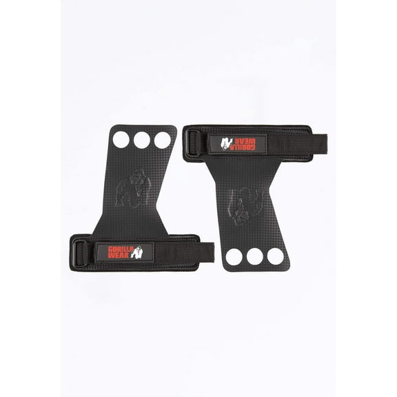 3-Hole Carbon Lifting Grips - Black