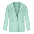 thumbnail image 3 of Ladies Workoffice Blazer Single Breasted Blouse Solid Color Fitted Suit Mid Length Leisure Outwear Button Down Fashion Jacket Lapel Notched Elegant Cardigan, 3 of 4