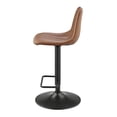 thumbnail image 2 of NPD Furniture Robert 34" Faux Leather Swivel Bar Stools in Brown (Set of 2), 2 of 13