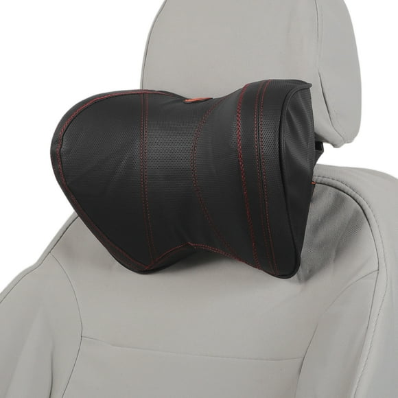 Almohada para reposacabezas Unique Bargains, ergonómica y cómoda, soporte para el cuello, cuero Nappa y espuma viscoelástica, ancho ajustable, negro y rojo, 1 pieza para conducir