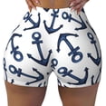 thumbnail image 2 of Haiem Navy Blue Anchors No Front Seam Biker Shorts for Women Yoga Workout Gym Bike Shorts with Tummy Control Moisture-Wicking-XX-Large, 2 of 9