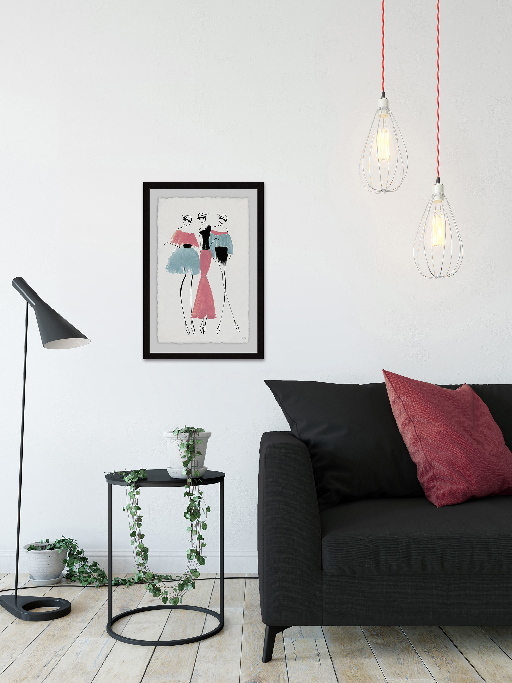 Pastel Trio Framed Painting Print