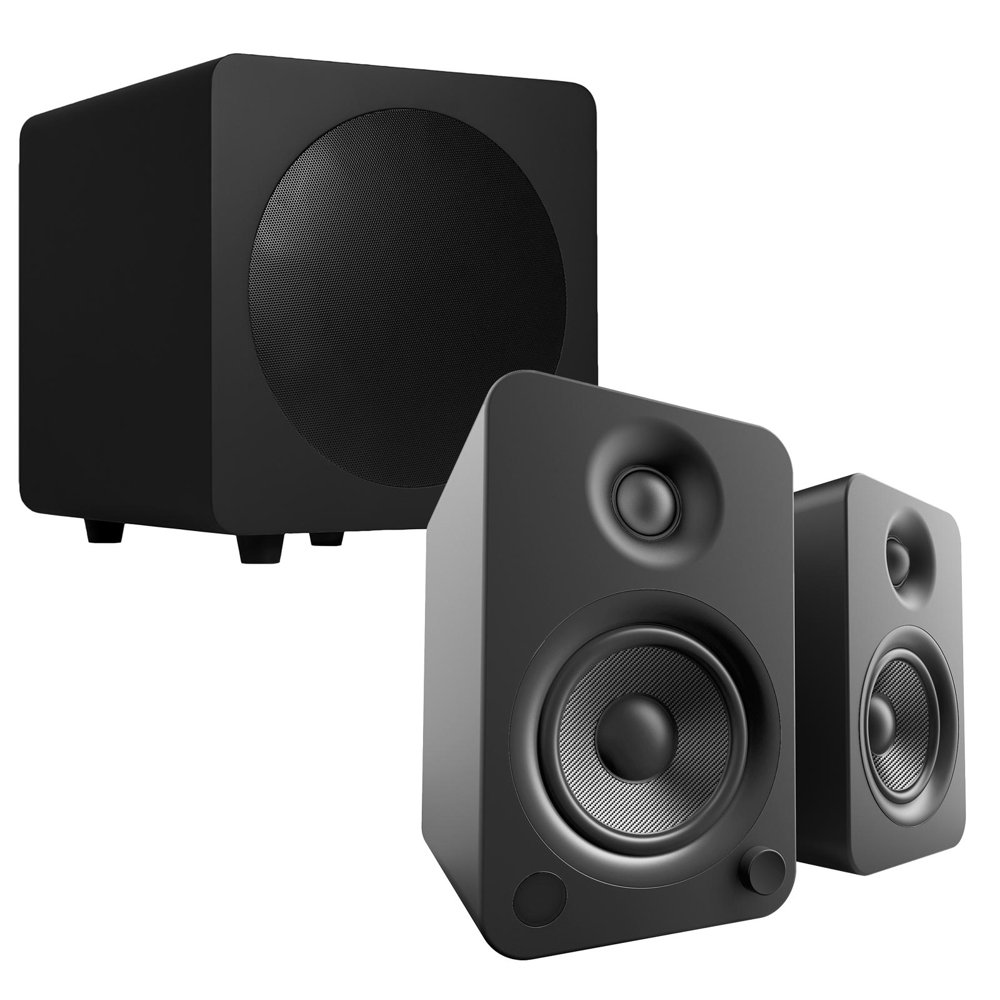 Kanto YU4 Powered Speakers with SUB8 Subwoofer Matte Black Kit