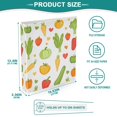 thumbnail image 3 of FORMRS 3 Ring Binder 1.5 inch with Pockets Set of 2 Clip Board 200 Sheets Capacity, White Vegetables Pattern, 3 of 8