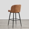 thumbnail image 6 of CHITA 30" Swivel Upholstered Counter Bar Stools with Back & Metal Legs Set of 2,Faux Leather in Cognac Brown, 6 of 7