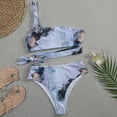 thumbnail image 3 of Traje de baño tipo bikini HUOGUO Tie-dye con estampado dividido para mujer, 3 of 3