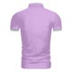 thumbnail image 5 of Men's Summer Solid Color T-shirt With A 3 Button Open Collar And Button Up Short Sleeved Top M, 5 of 5