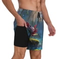 thumbnail image 2 of Balery Pond Cute Axolotl Bañador para hombre, shorts de playa de secado rápido con entrepierna y forro de compresión-3X-Large, 2 of 6