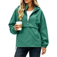 thumbnail image 3 of gbyLJF Womens Windbreaker Jacket Quarter Zip Hooded Pullover Waterproof Rain Jackets for Outdoor Hiking Running, 3 of 6