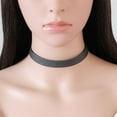thumbnail image 5 of Grandest Birch Women's Simple Style Punk Faux Leather Collar Choker Necklace Jewelry Faux Leather Gray, 5 of 7